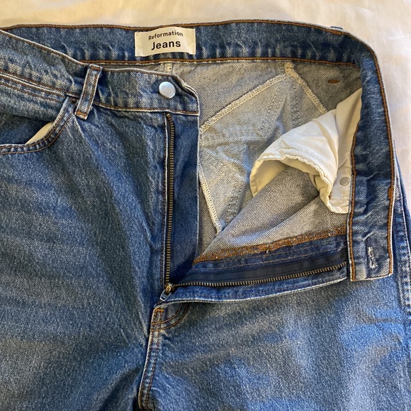 Reformation Star Pocket Ankle Jeans Size 31 Ultra High Rise Straight Iskar Wash - Picture 15 of 15
